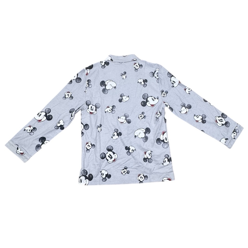 Disney Pottery Barn Teen Flannel Mickey Mouse Gray Pajama Shirt & Pant Set Large - Picture 7 of 9